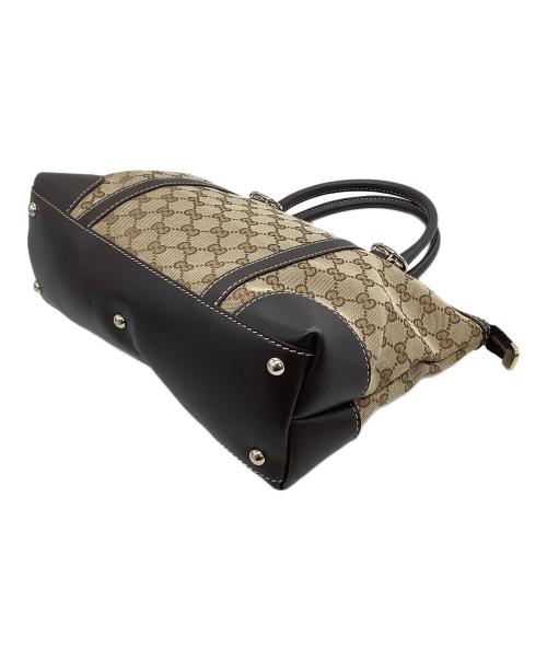 GUCCI（グッチ）GUCCI (グッチ) トートバッグ GGキャンバス ベージュ×ブラウンの古着・服飾アイテム