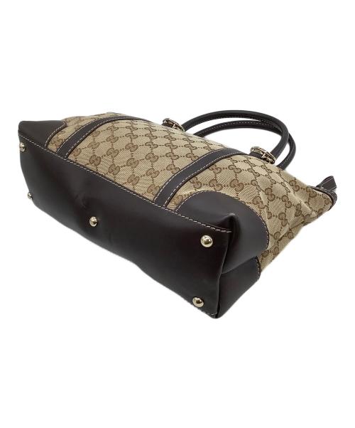 GUCCI（グッチ）GUCCI (グッチ) トートバッグ GGキャンバス ベージュ×ブラウンの古着・服飾アイテム