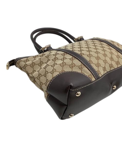GUCCI（グッチ）GUCCI (グッチ) トートバッグ GGキャンバス ベージュ×ブラウンの古着・服飾アイテム