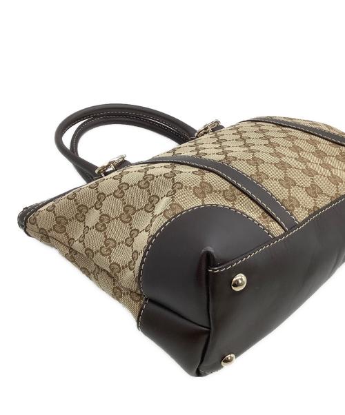 GUCCI（グッチ）GUCCI (グッチ) トートバッグ GGキャンバス ベージュ×ブラウンの古着・服飾アイテム