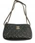 中古・古着 CHANEL (シャネル) チェーンショルダーバッグ パテントレザー ネイビー：150000円