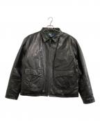 POLO RALPH LAURENポロ・ラルフローレン）の古着「レザージャケット　90s A-2」｜ブラック