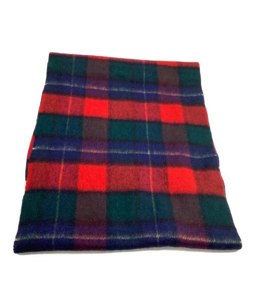 Burberry's（バーバリーズ）Burberry's (バーバリーズ) カシミヤストール チェック レッド×グリーン×ネイビーの古着・服飾アイテム