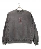 BlackEyePatchブラックアイパッチ）の古着「クルーネックスウェット　HANDLE WITH CARE PIGMENT DYED CREW SWEAT BLACK　」｜グレー