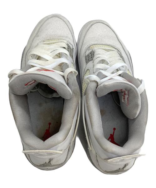 NIKE（ナイキ）NIKE (ナイキ) ミッドカットスニーカー　AIR JORDAN4 ホワイト×グレー サイズ:27.5の古着・服飾アイテム