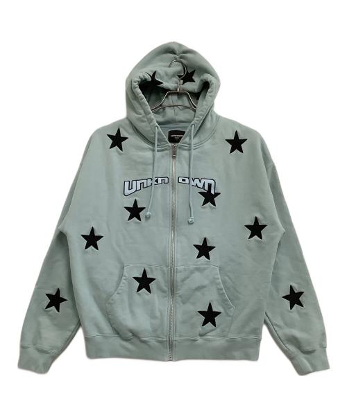 unknown（アンノウン）unknown (アンノウン) ジップパーカー　星柄 スカイブルー サイズ:Lの古着・服飾アイテム