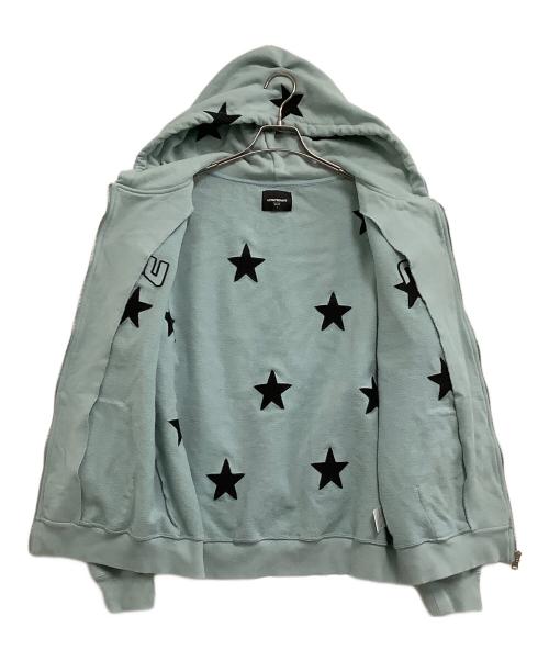unknown（アンノウン）unknown (アンノウン) ジップパーカー　星柄 スカイブルー サイズ:Lの古着・服飾アイテム