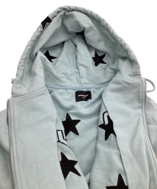 unknown（アンノウン）unknown (アンノウン) ジップパーカー　星柄 スカイブルー サイズ:Lの古着・服飾アイテム