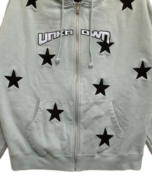 unknown（アンノウン）unknown (アンノウン) ジップパーカー　星柄 スカイブルー サイズ:Lの古着・服飾アイテム