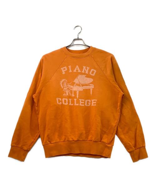 KAPITAL（キャピタル）KAPITAL (キャピタル) クルーネックスウェット　PIANO COLLEGE オレンジ サイズ:4の古着・服飾アイテム