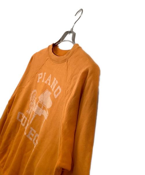 KAPITAL（キャピタル）KAPITAL (キャピタル) クルーネックスウェット　PIANO COLLEGE オレンジ サイズ:4の古着・服飾アイテム