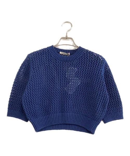 AURALEE（オーラリー）AURALEE (オーラリー) 厚手ニット　COTTON LILY-YARN MESH KNIT TEE ネイビー サイズ:1 未使用品の古着・服飾アイテム