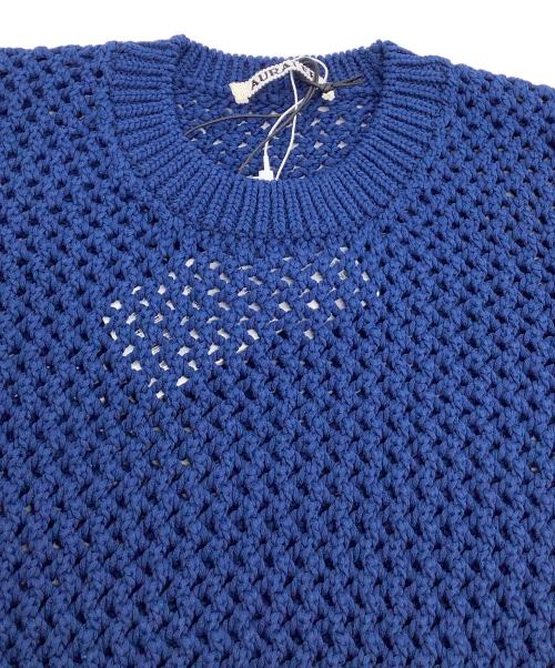 AURALEE（オーラリー）AURALEE (オーラリー) 厚手ニット　COTTON LILY-YARN MESH KNIT TEE ネイビー サイズ:1 未使用品の古着・服飾アイテム