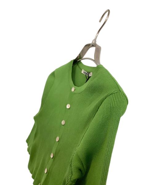 AURALEE（オーラリー）AURALEE (オーラリー) 薄手カーディガン　GIZA HIGH GAUGE RIB KNIT SHORT CARDIGAN 黄緑 サイズ:1 未使用品の古着・服飾アイテム