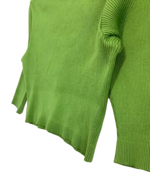 AURALEE（オーラリー）AURALEE (オーラリー) 薄手カーディガン　GIZA HIGH GAUGE RIB KNIT SHORT CARDIGAN 黄緑 サイズ:1 未使用品の古着・服飾アイテム