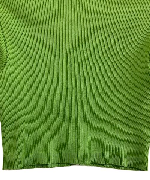 AURALEE（オーラリー）AURALEE (オーラリー) 薄手カーディガン　GIZA HIGH GAUGE RIB KNIT SHORT CARDIGAN 黄緑 サイズ:1 未使用品の古着・服飾アイテム