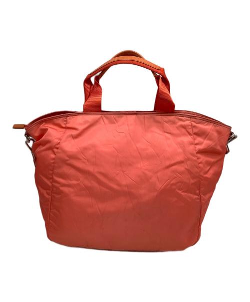 PRADA（プラダ）PRADA (プラダ) ナイロンショルダーバッグ 三角ロゴプレート オレンジの古着・服飾アイテム