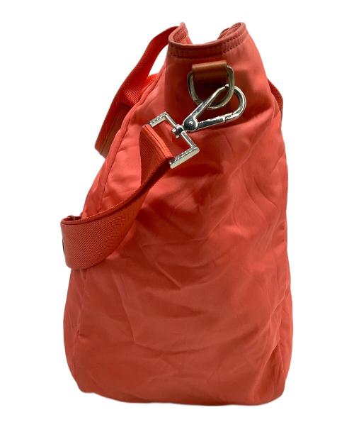 PRADA（プラダ）PRADA (プラダ) ナイロンショルダーバッグ 三角ロゴプレート オレンジの古着・服飾アイテム