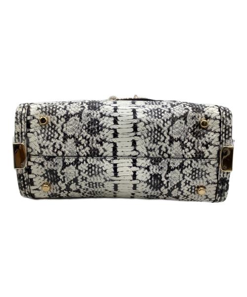 COACH（コーチ）COACH (コーチ) 2WAYバッグ スネークスキン柄 ホワイト×ブラックの古着・服飾アイテム