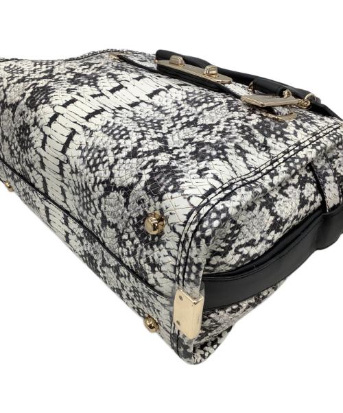 COACH（コーチ）COACH (コーチ) 2WAYバッグ スネークスキン柄 ホワイト×ブラックの古着・服飾アイテム