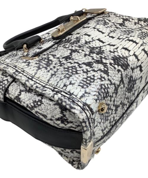 COACH（コーチ）COACH (コーチ) 2WAYバッグ スネークスキン柄 ホワイト×ブラックの古着・服飾アイテム