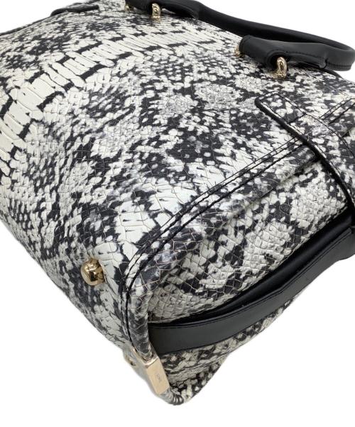 COACH（コーチ）COACH (コーチ) 2WAYバッグ スネークスキン柄 ホワイト×ブラックの古着・服飾アイテム