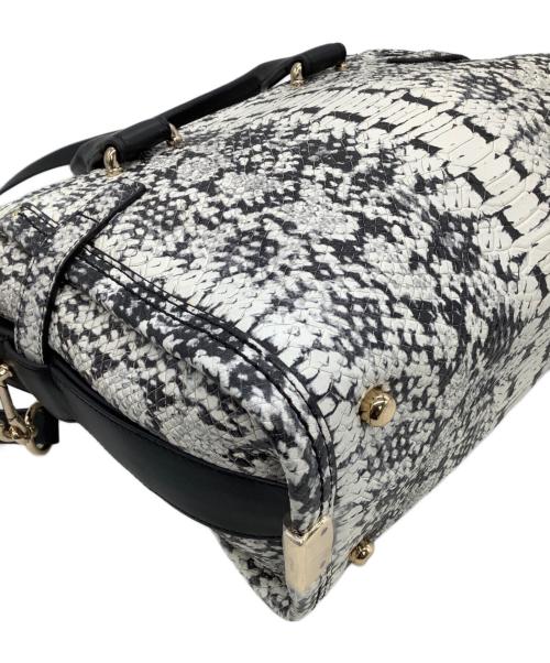 COACH（コーチ）COACH (コーチ) 2WAYバッグ スネークスキン柄 ホワイト×ブラックの古着・服飾アイテム