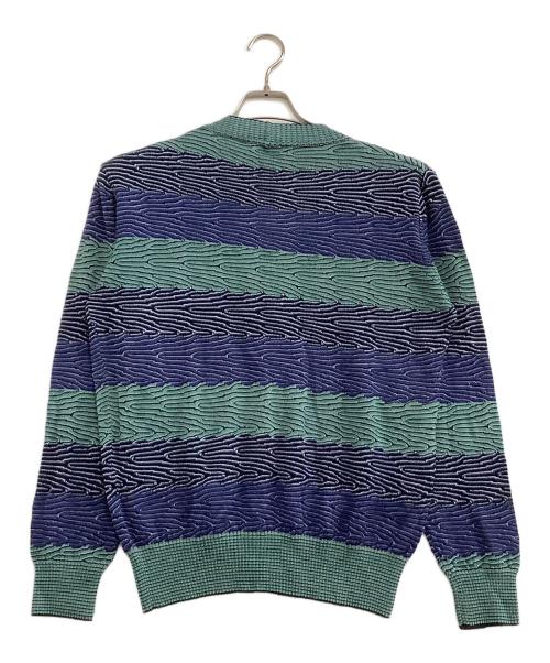 missoni（ミッソーニ）missoni (ミッソーニ) 薄手カーディガン ネイビー×グリーン サイズ:表記なしの古着・服飾アイテム