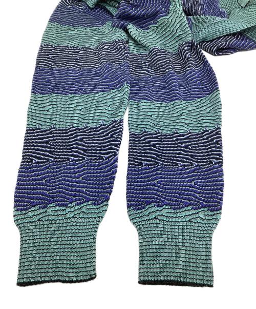 missoni（ミッソーニ）missoni (ミッソーニ) 薄手カーディガン ネイビー×グリーン サイズ:表記なしの古着・服飾アイテム