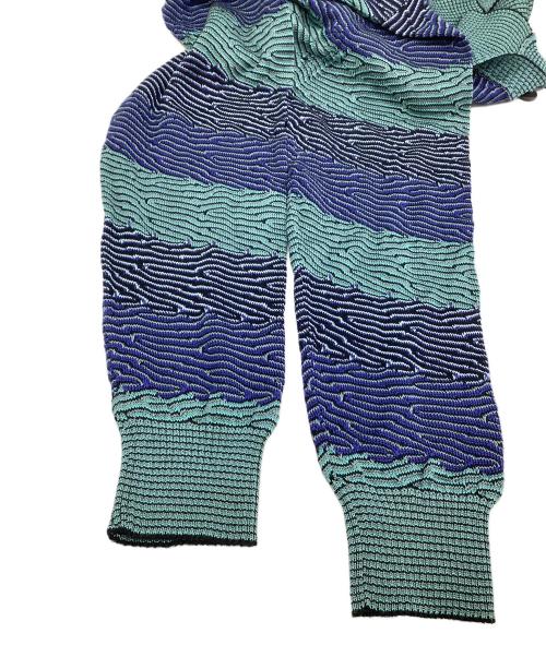 missoni（ミッソーニ）missoni (ミッソーニ) 薄手カーディガン ネイビー×グリーン サイズ:表記なしの古着・服飾アイテム