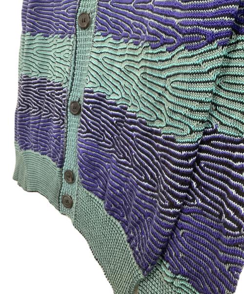 missoni（ミッソーニ）missoni (ミッソーニ) 薄手カーディガン ネイビー×グリーン サイズ:表記なしの古着・服飾アイテム