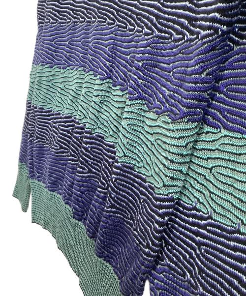 missoni（ミッソーニ）missoni (ミッソーニ) 薄手カーディガン ネイビー×グリーン サイズ:表記なしの古着・服飾アイテム