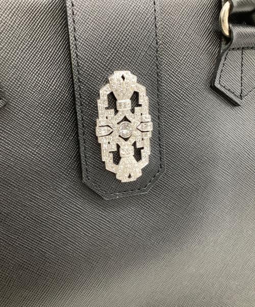 A.D.M.J.（エーディーエムジェイ）A.D.M.J. (エーディーエムジェイ) ハンドバッグ アールデコ/スワロフスキー ブラックの古着・服飾アイテム