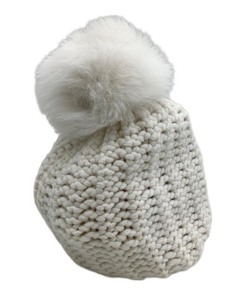 MONCLER（モンクレール）MONCLER (モンクレール) ニット帽 アイボリー サイズ:Mの古着・服飾アイテム
