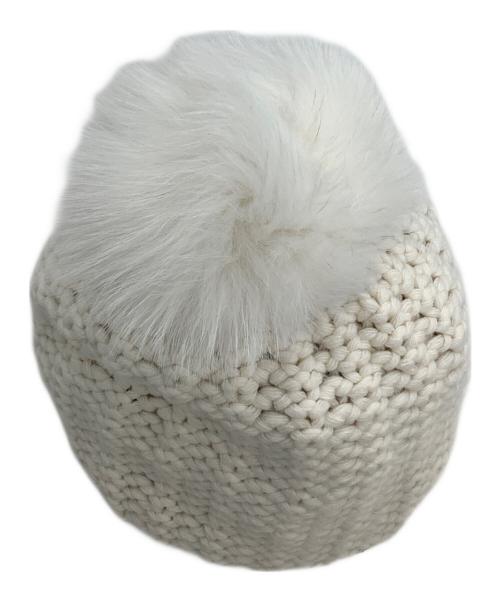 MONCLER（モンクレール）MONCLER (モンクレール) ニット帽 アイボリー サイズ:Mの古着・服飾アイテム