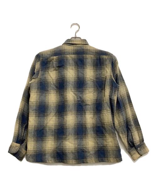 ARROW（アロー）ARROW (アロー) 長袖シャツ　オンブレチェック ブルー×イエロー サイズ:Mの古着・服飾アイテム