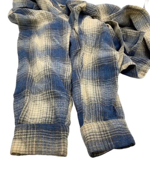 ARROW（アロー）ARROW (アロー) 長袖シャツ　オンブレチェック ブルー×イエロー サイズ:Mの古着・服飾アイテム