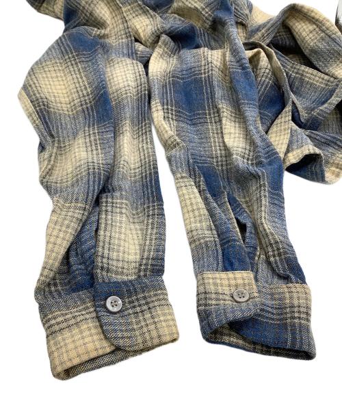 ARROW（アロー）ARROW (アロー) 長袖シャツ　オンブレチェック ブルー×イエロー サイズ:Mの古着・服飾アイテム