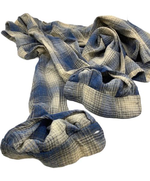 ARROW（アロー）ARROW (アロー) 長袖シャツ　オンブレチェック ブルー×イエロー サイズ:Mの古着・服飾アイテム