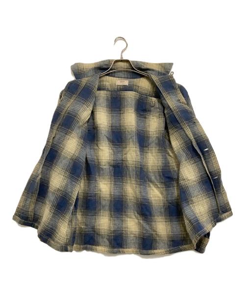 ARROW（アロー）ARROW (アロー) 長袖シャツ　オンブレチェック ブルー×イエロー サイズ:Mの古着・服飾アイテム