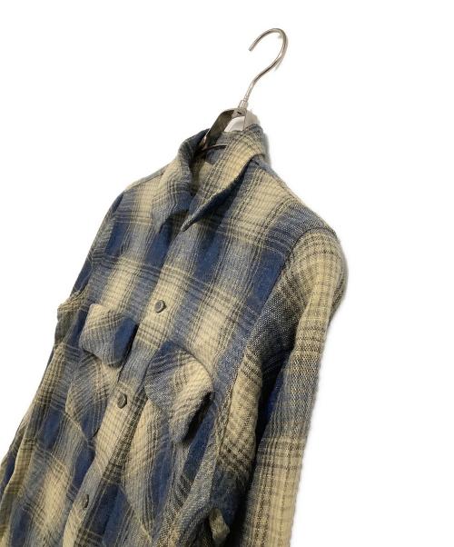 ARROW（アロー）ARROW (アロー) 長袖シャツ　オンブレチェック ブルー×イエロー サイズ:Mの古着・服飾アイテム