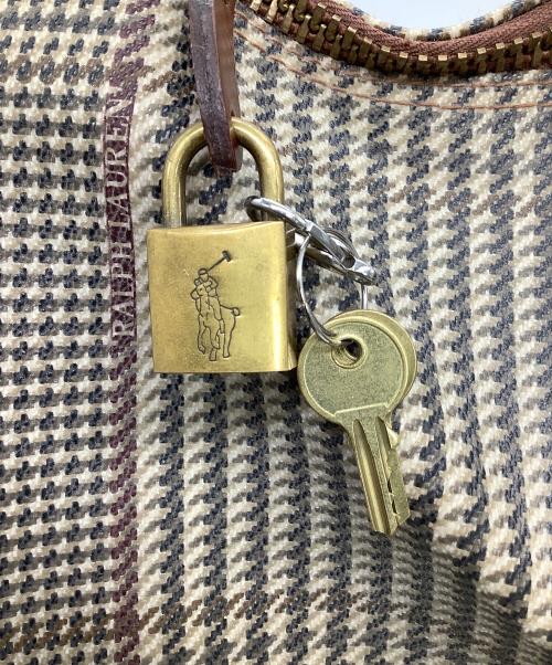 POLO RALPH LAUREN（ポロ・ラルフローレン）POLO RALPH LAUREN (ポロ・ラルフローレン) ボストンバッグ　千鳥柄  ブラウンの古着・服飾アイテム