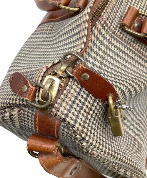 POLO RALPH LAUREN（ポロ・ラルフローレン）POLO RALPH LAUREN (ポロ・ラルフローレン) ボストンバッグ　千鳥柄  ブラウンの古着・服飾アイテム