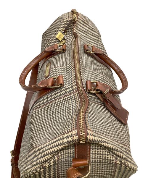 POLO RALPH LAUREN（ポロ・ラルフローレン）POLO RALPH LAUREN (ポロ・ラルフローレン) ボストンバッグ　千鳥柄  ブラウンの古着・服飾アイテム