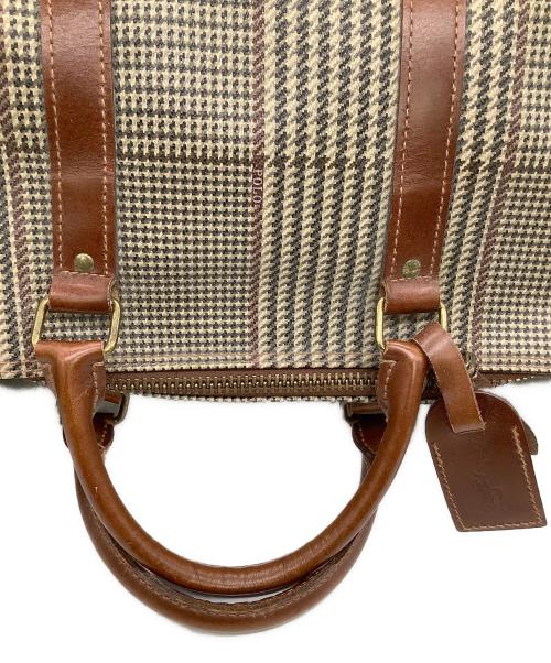 POLO RALPH LAUREN（ポロ・ラルフローレン）POLO RALPH LAUREN (ポロ・ラルフローレン) ボストンバッグ　千鳥柄  ブラウンの古着・服飾アイテム