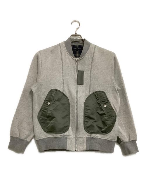COMME des GARCONS（コムデギャルソン）COMME des GARCONS (コムデギャルソン) スウェット切替MA-1ブルゾン グレー×カーキ サイズ:Sの古着・服飾アイテム