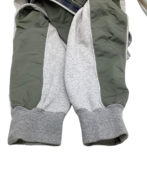 COMME des GARCONS（コムデギャルソン）COMME des GARCONS (コムデギャルソン) スウェット切替MA-1ブルゾン グレー×カーキ サイズ:Sの古着・服飾アイテム