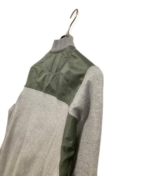 COMME des GARCONS（コムデギャルソン）COMME des GARCONS (コムデギャルソン) スウェット切替MA-1ブルゾン グレー×カーキ サイズ:Sの古着・服飾アイテム