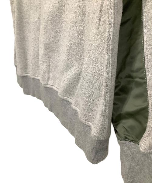 COMME des GARCONS（コムデギャルソン）COMME des GARCONS (コムデギャルソン) スウェット切替MA-1ブルゾン グレー×カーキ サイズ:Sの古着・服飾アイテム