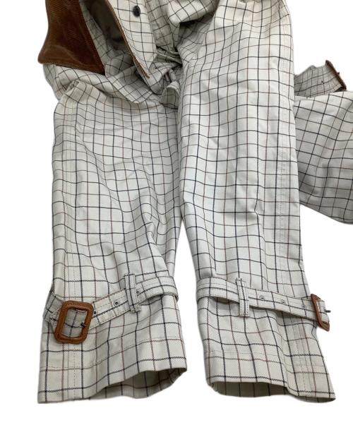 EDIFICE（エディフィス）EDIFICE (エディフィス) トレンチコート　チェック ホワイト×ブラウン サイズ:38の古着・服飾アイテム